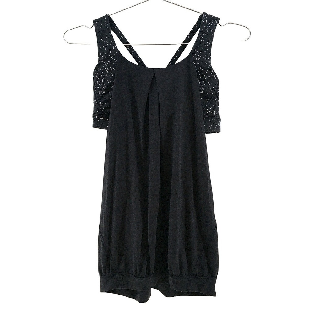 LULULEMON Nouveau Limits Strappy Tank Sports Bra 2 in 1 • XXS/XS • black, gray
